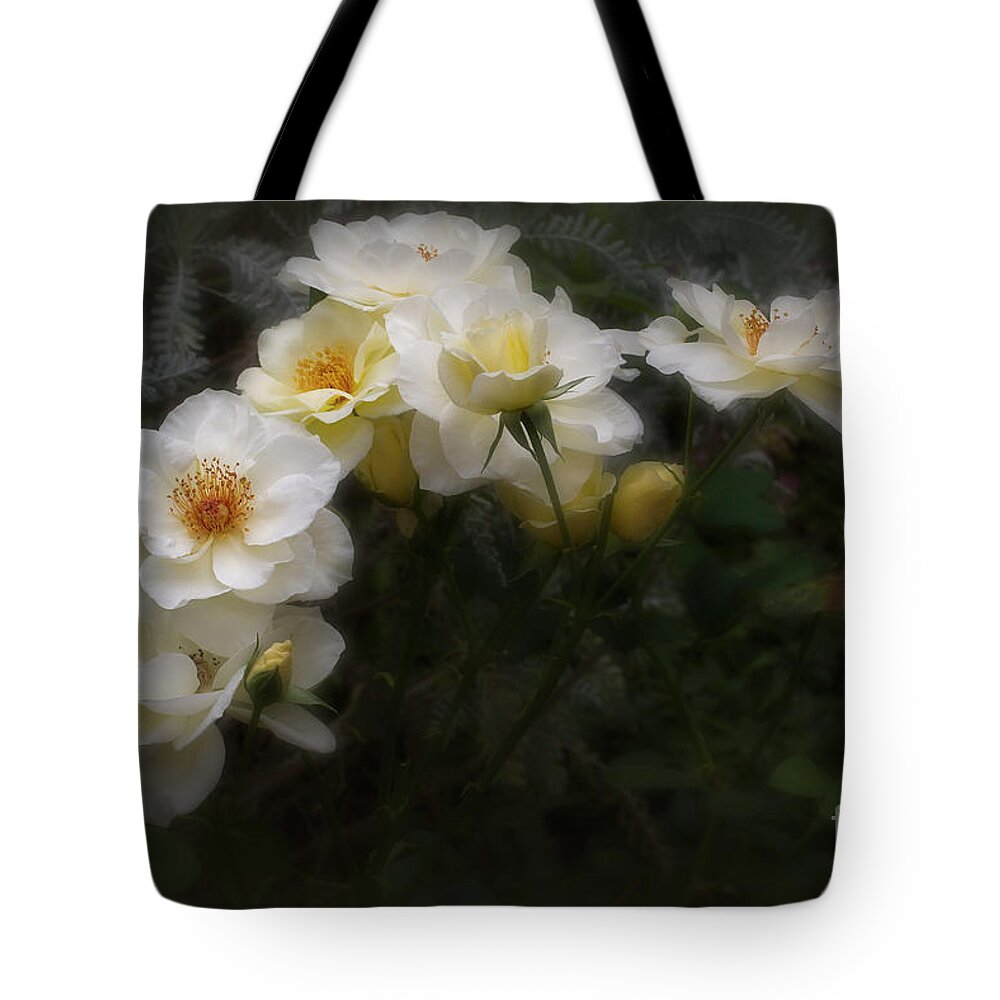Rose Tote Bag featuring the photograph White Roses by Elaine Teague