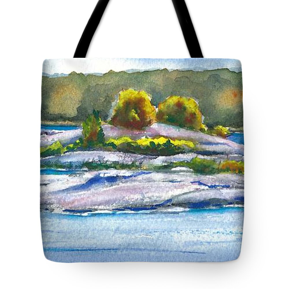 River Tote Bag featuring the painting Whitemouth River Falls by Ruth Kamenev