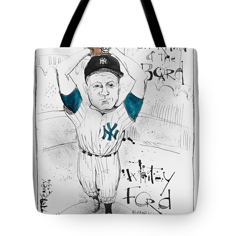  Tote Bag featuring the photograph Whitey Ford by Phil Mckenney