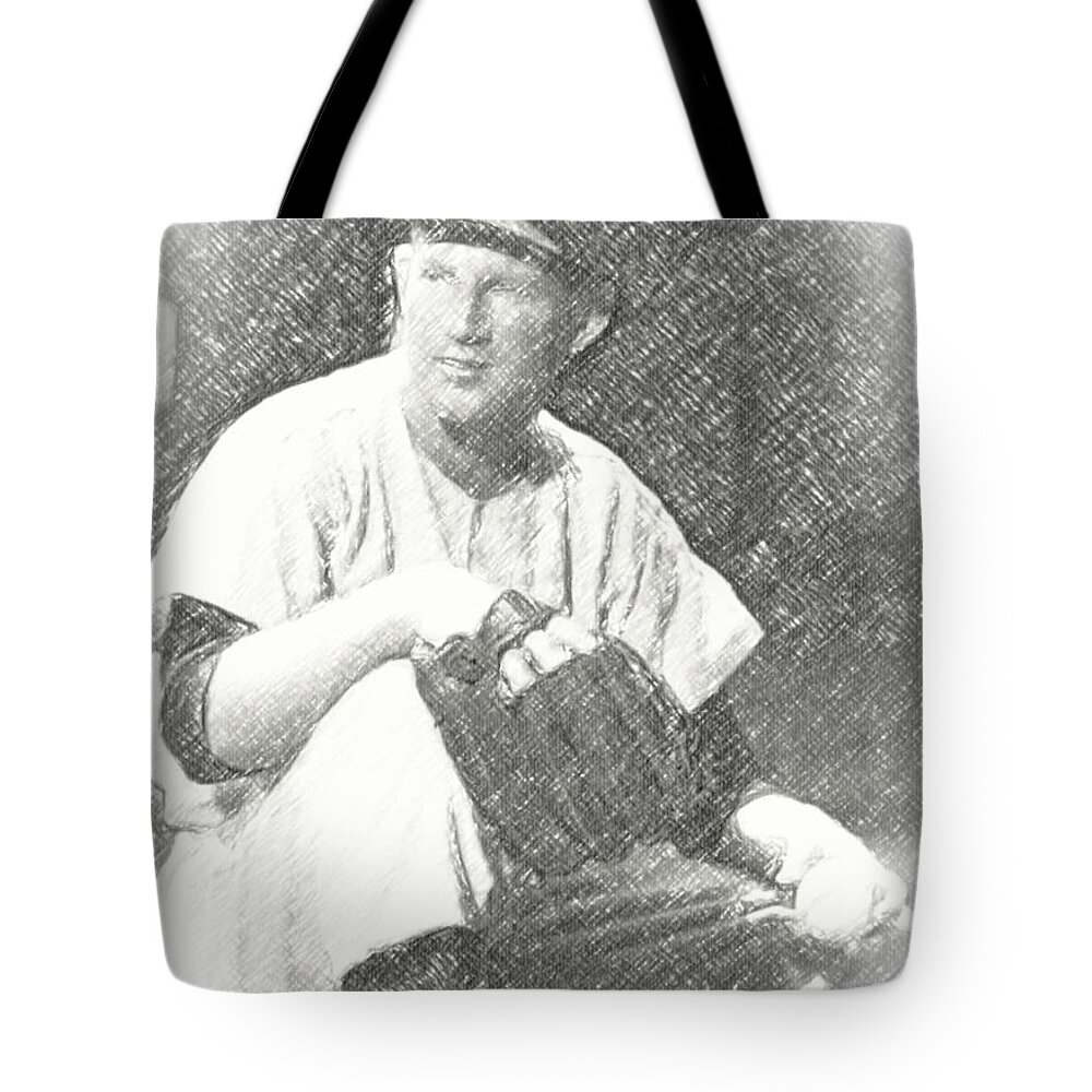 New York Tote Bag featuring the drawing Whitey by Stephen Mitchell
