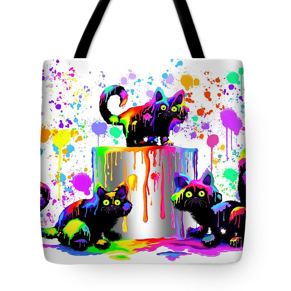Cat Art Tote Bag featuring the painting Who Me? by Nick Gustafson