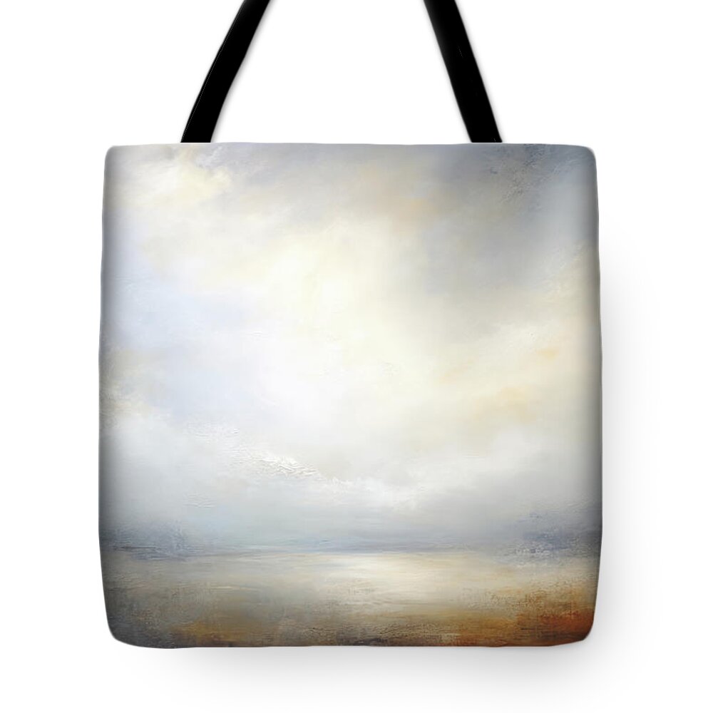 Wide Open Spaces Tote Bag featuring the painting Wide Open Spaces Cool Whisper by Jai Johnson