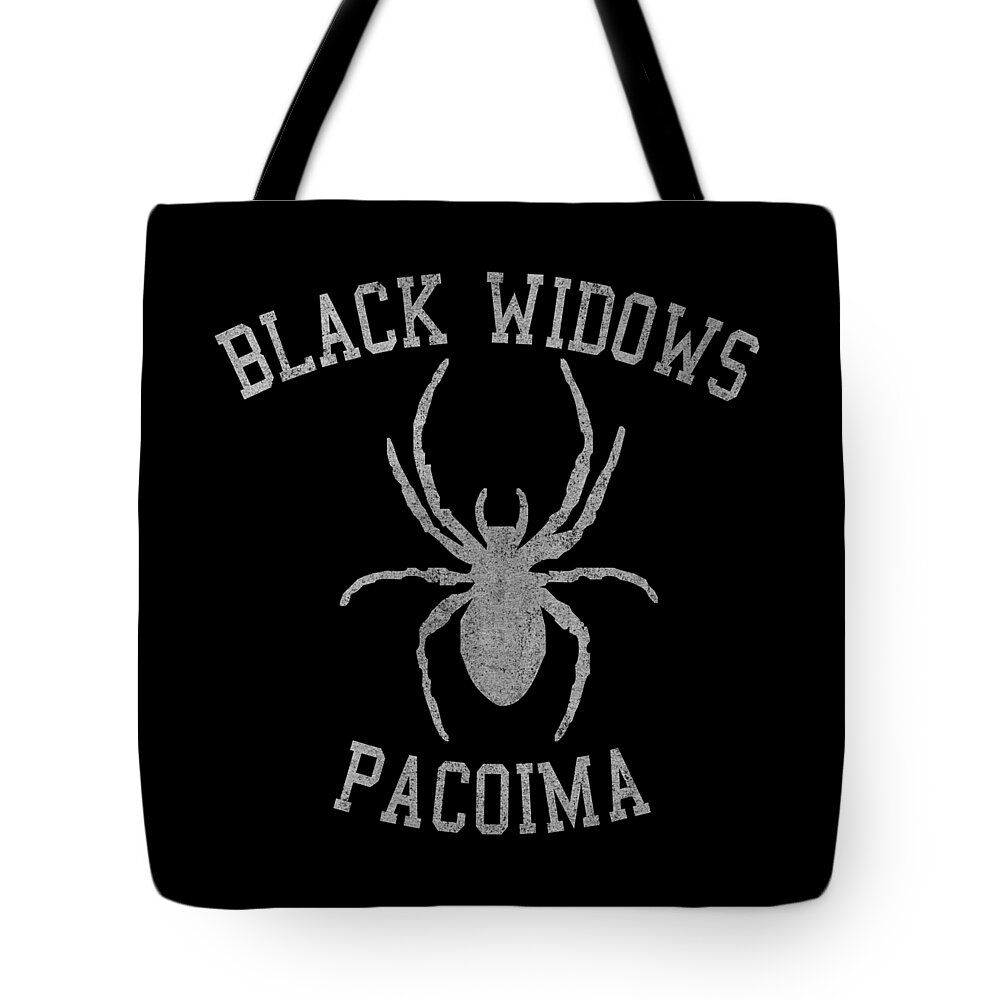 Funny Tote Bag featuring the digital art Widows Pacoima by Flippin Sweet Gear
