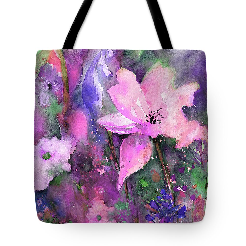 Flowers Tote Bag featuring the painting Wild Flowers 17 by Miki De Goodaboom