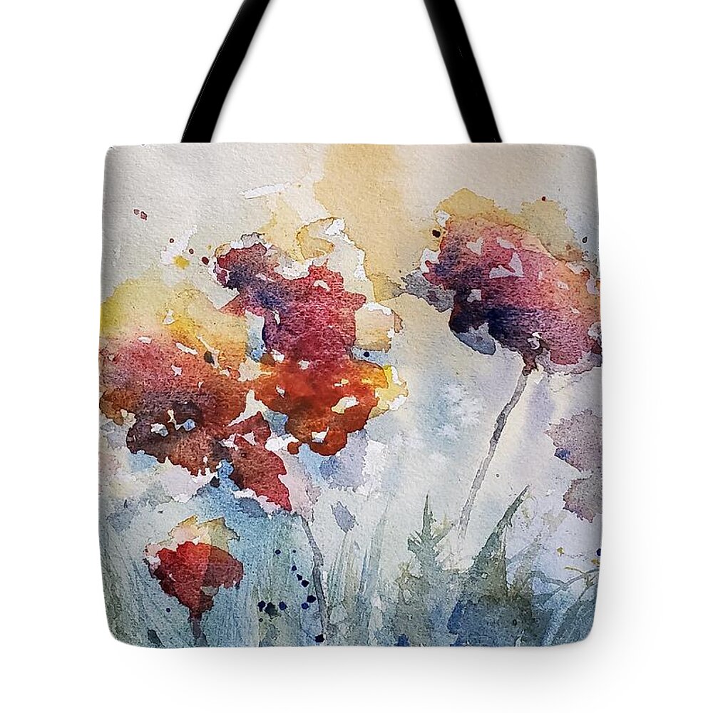 Floral Tote Bag featuring the painting Wild Flowers by Sheila Romard