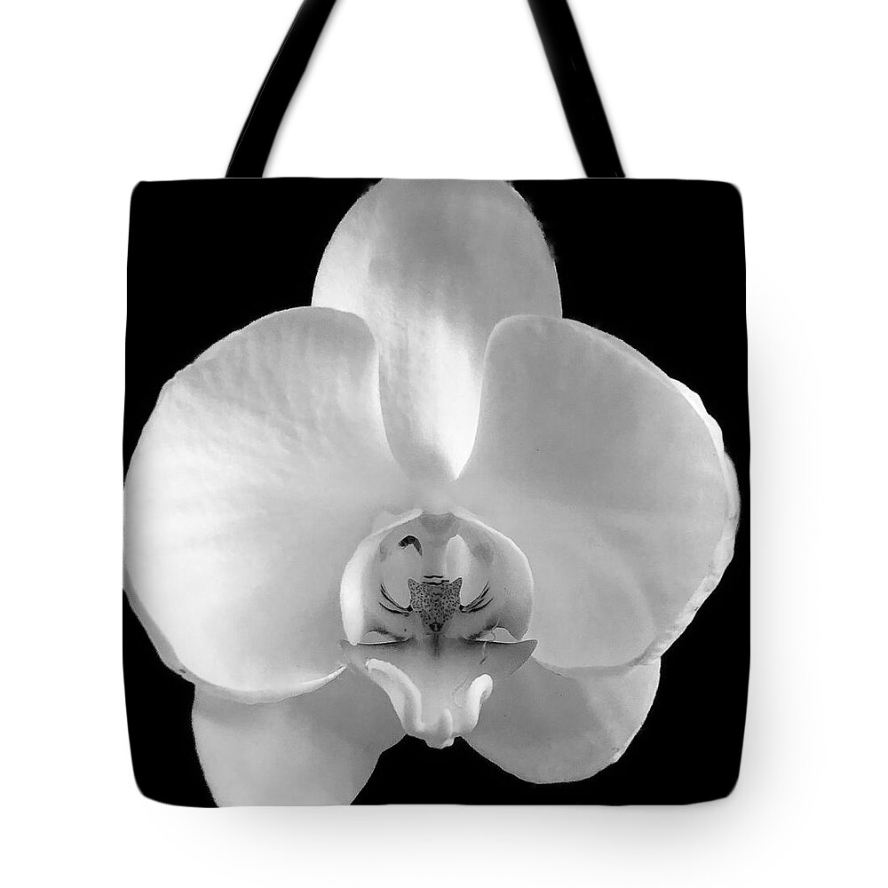 Black And White Tote Bag featuring the photograph Wild Orchid by John Anderson