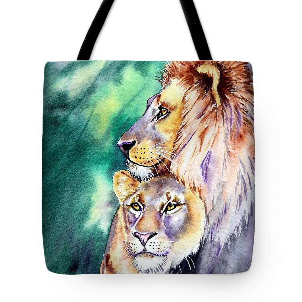 Wildlife Tote Bag featuring the painting Wilderness Love by Maria Barry