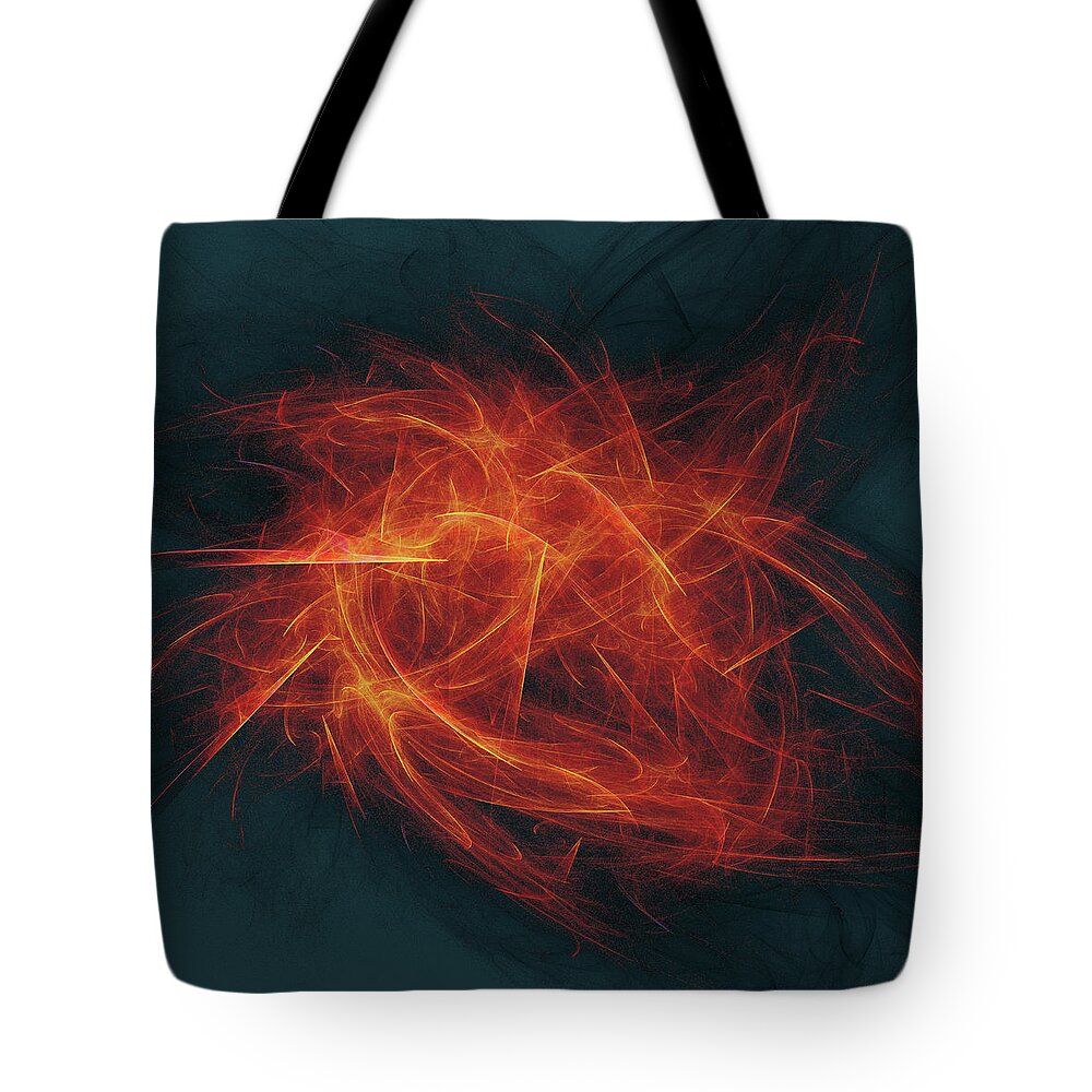 Rick Drent Tote Bag featuring the digital art Wildfire by Rick Drent