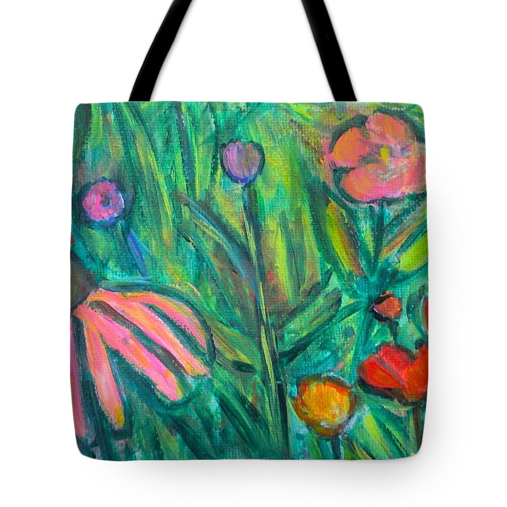 Wildflowers Tote Bag featuring the painting Wildflower Dance by Kendall Kessler