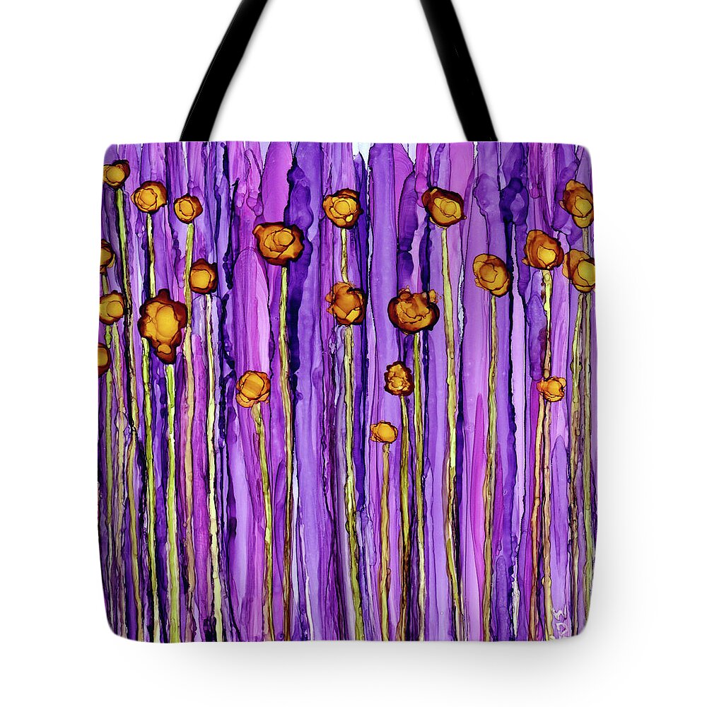 Abstract Tote Bag featuring the painting Wildflowers3 by Winona's Sunshyne
