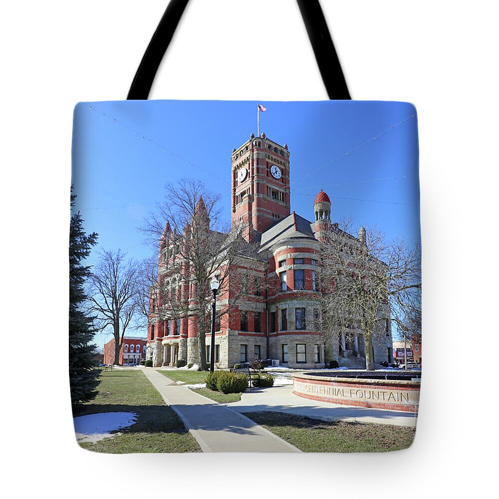 Williams Tote Bag featuring the photograph Williams County Courthouse Bryan Ohio 0122 by Jack Schultz