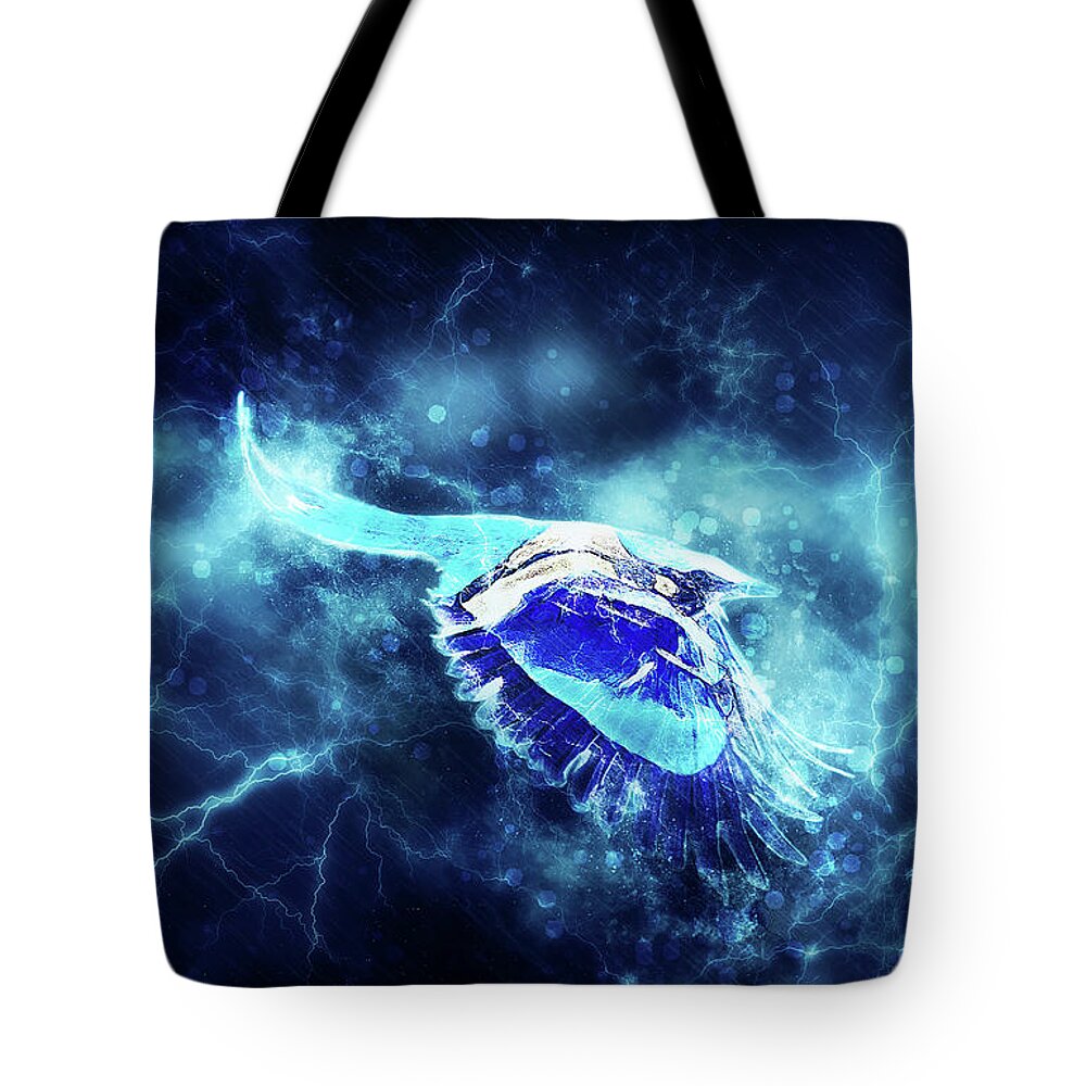 Bird Tote Bag featuring the digital art Wind and Feather by Kenneth Armand Johnson