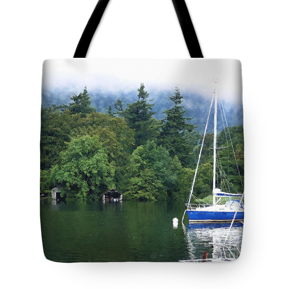 Lake Windermere Tote Bag featuring the photograph Windermere Mooring by Brian Watt