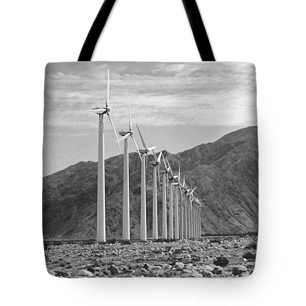 Palm Springs Tote Bag featuring the photograph Windmills 14-No Pavement-2020 by Kip Vidrine