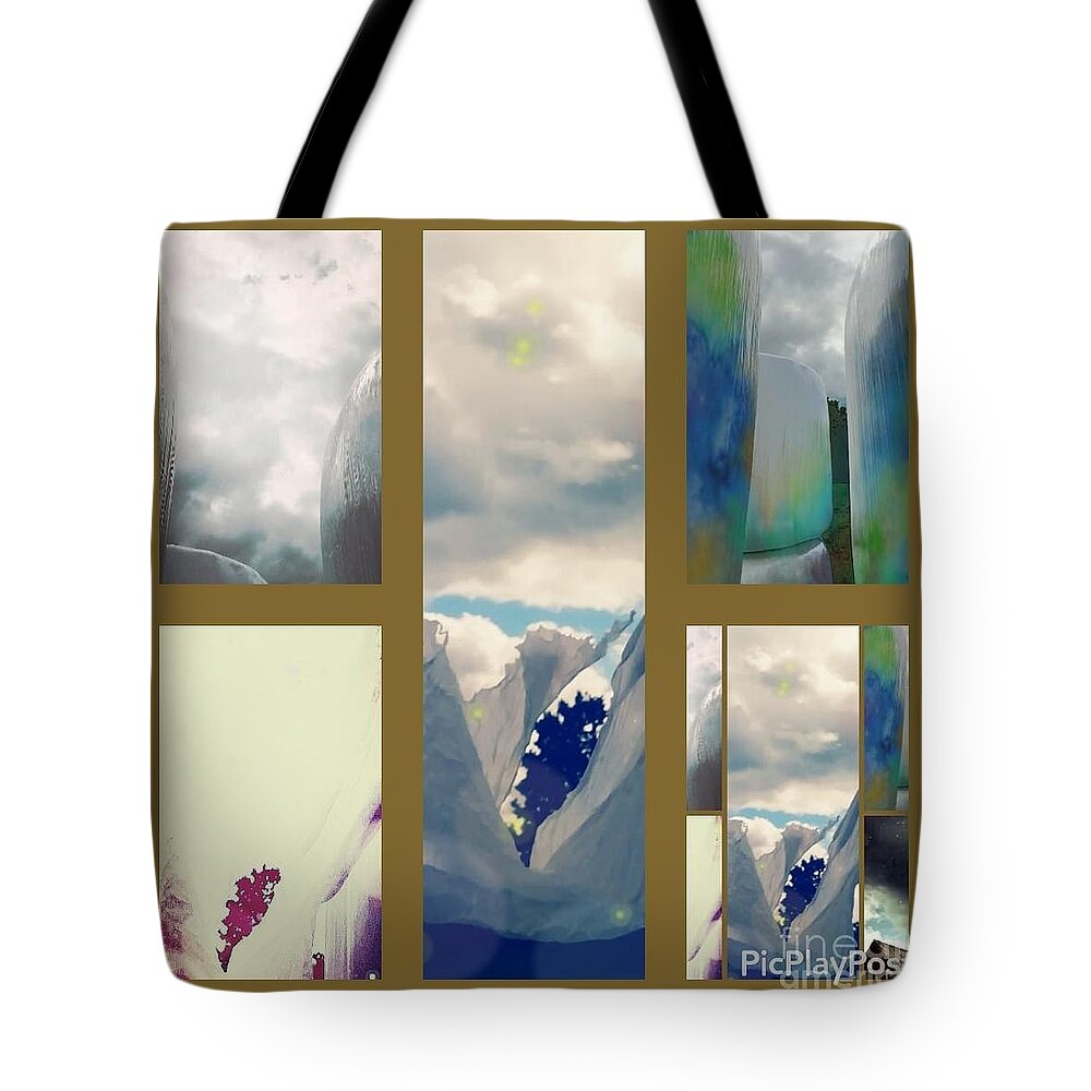 Agartha Tote Bag featuring the digital art Windows to Agartha by Alexandra Vusir