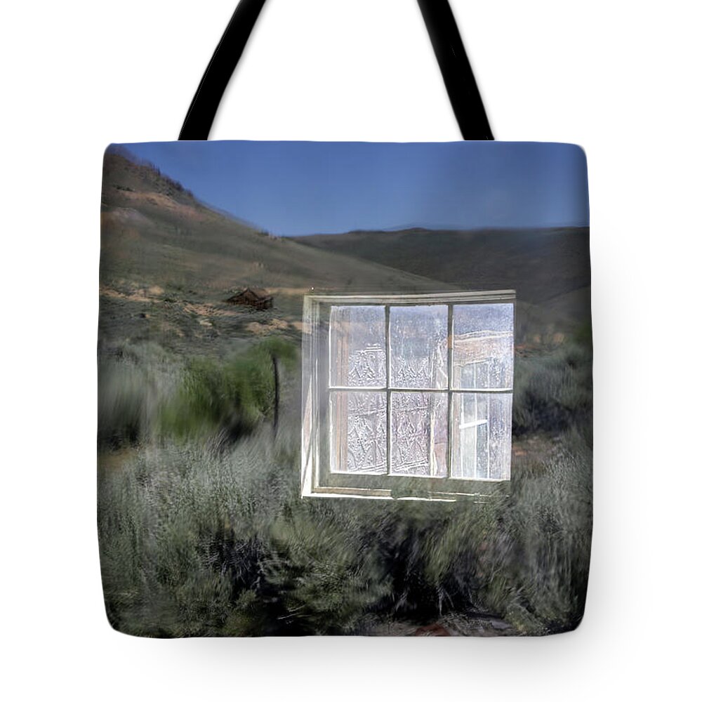 Bodie Tote Bag featuring the photograph Windows and Reflections in Bodie - 2 by Cheryl Strahl