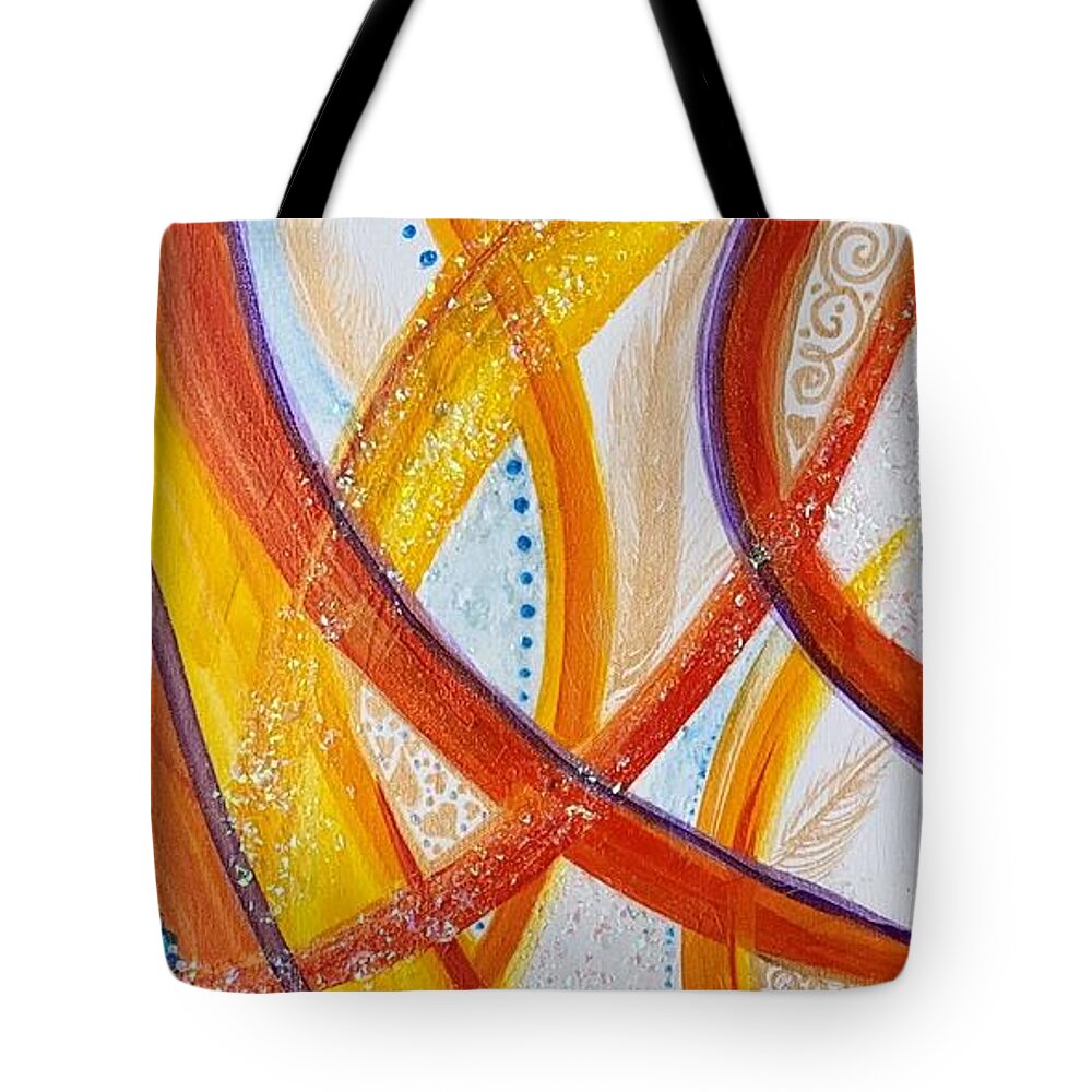 Heaven Tote Bag featuring the painting Windows Into Heaven by Deb Brown Maher