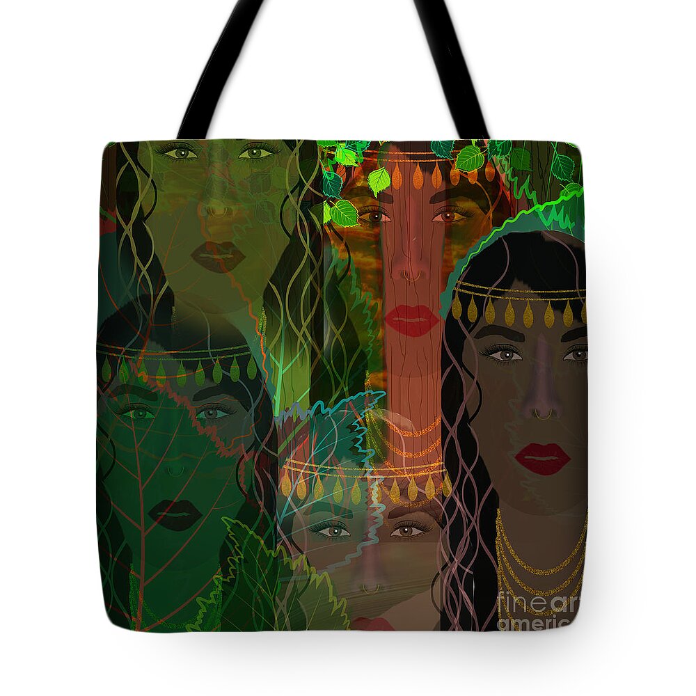 Woman Tote Bag featuring the mixed media Windows Of Woman by Diamante Lavendar