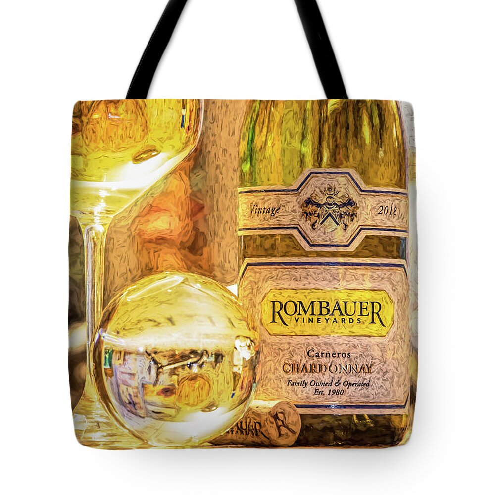 Wine Art Tote Bag featuring the photograph Wine Bottle Art by David Letts