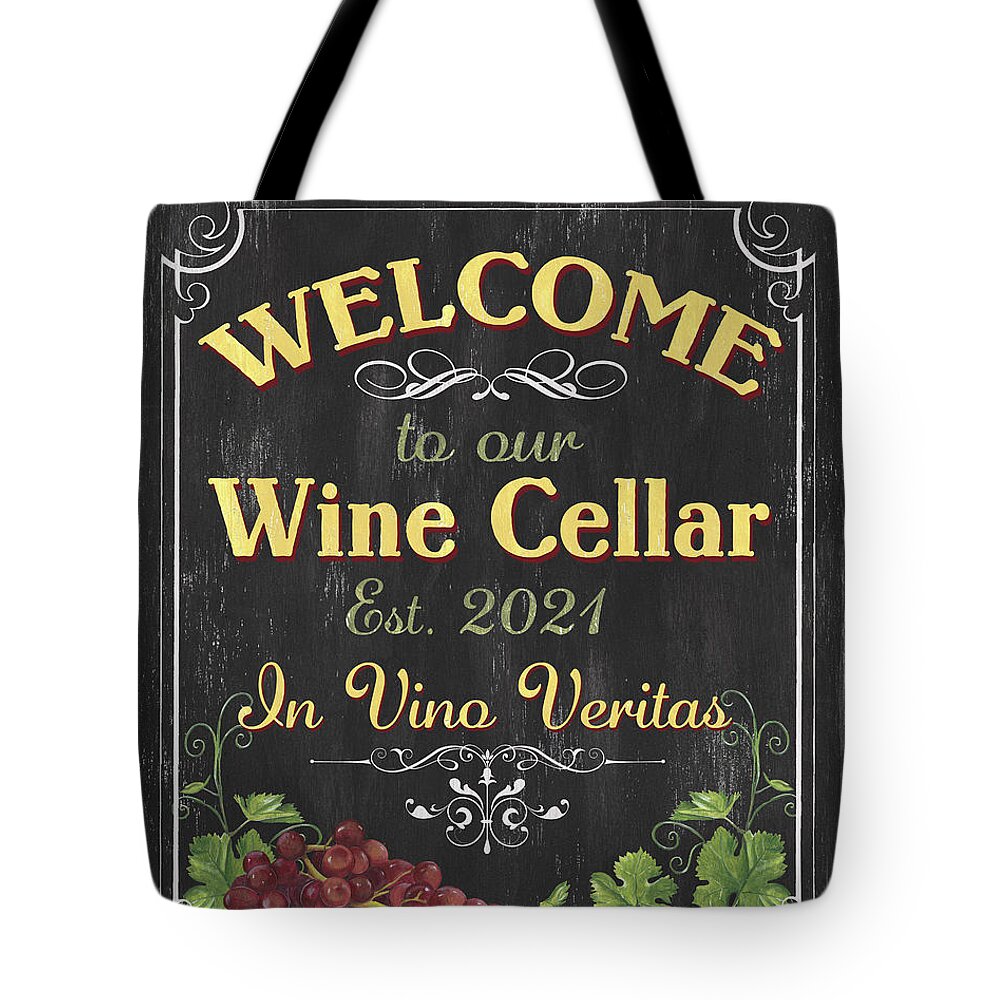 Wine Tote Bag featuring the painting Wine Cellar 2021 by Debbie DeWitt