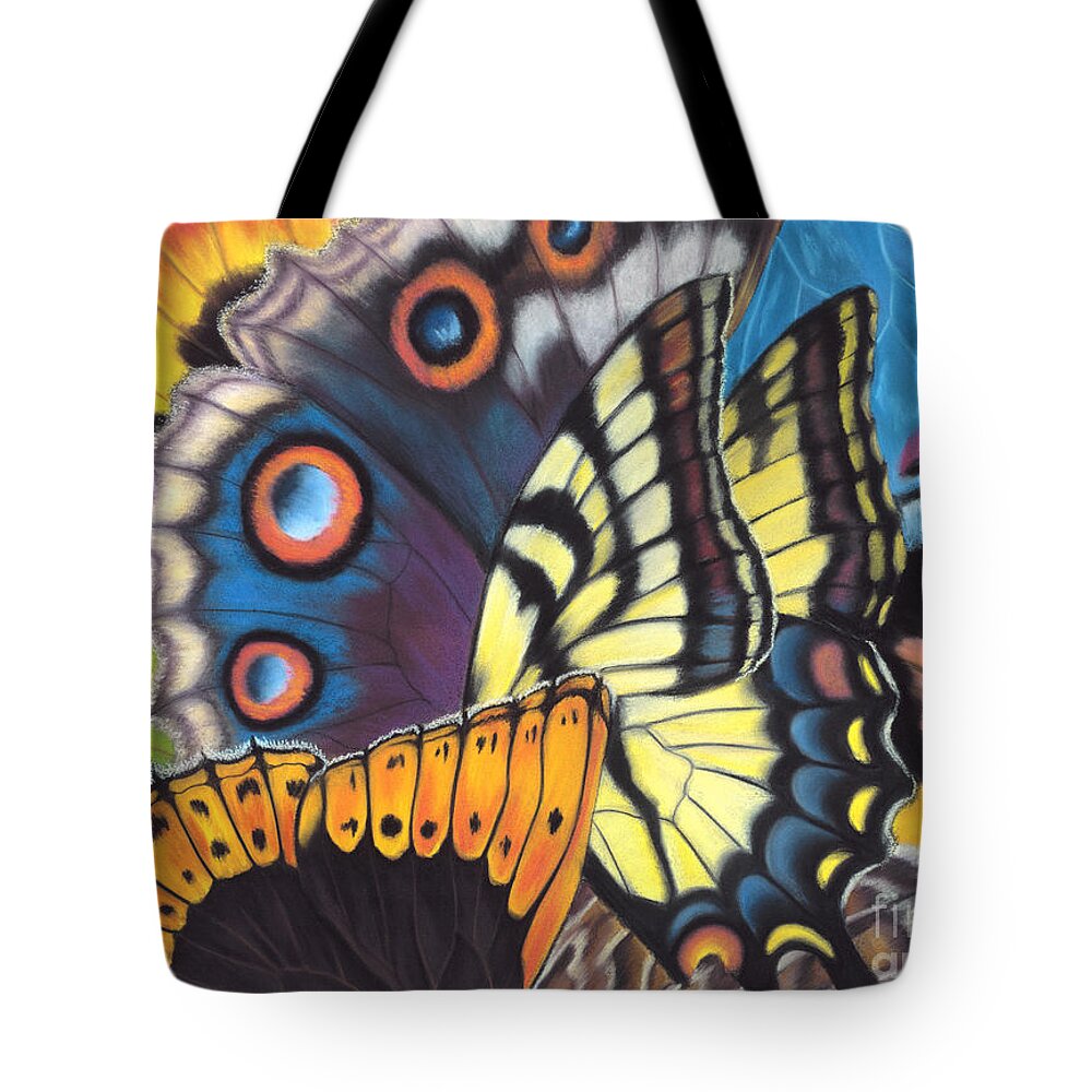 Butterflies Tote Bag featuring the painting Wings of North Amerca by Lucy Arnold