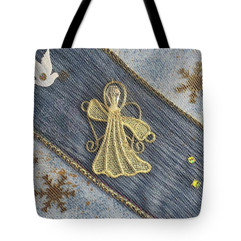 Wings Tote Bag featuring the mixed media Wings by Vivian Aumond