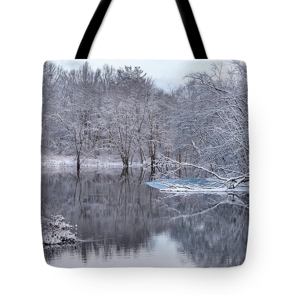 Concord River Tote Bag featuring the photograph Winter Along the Concord River by Kristen Wilkinson