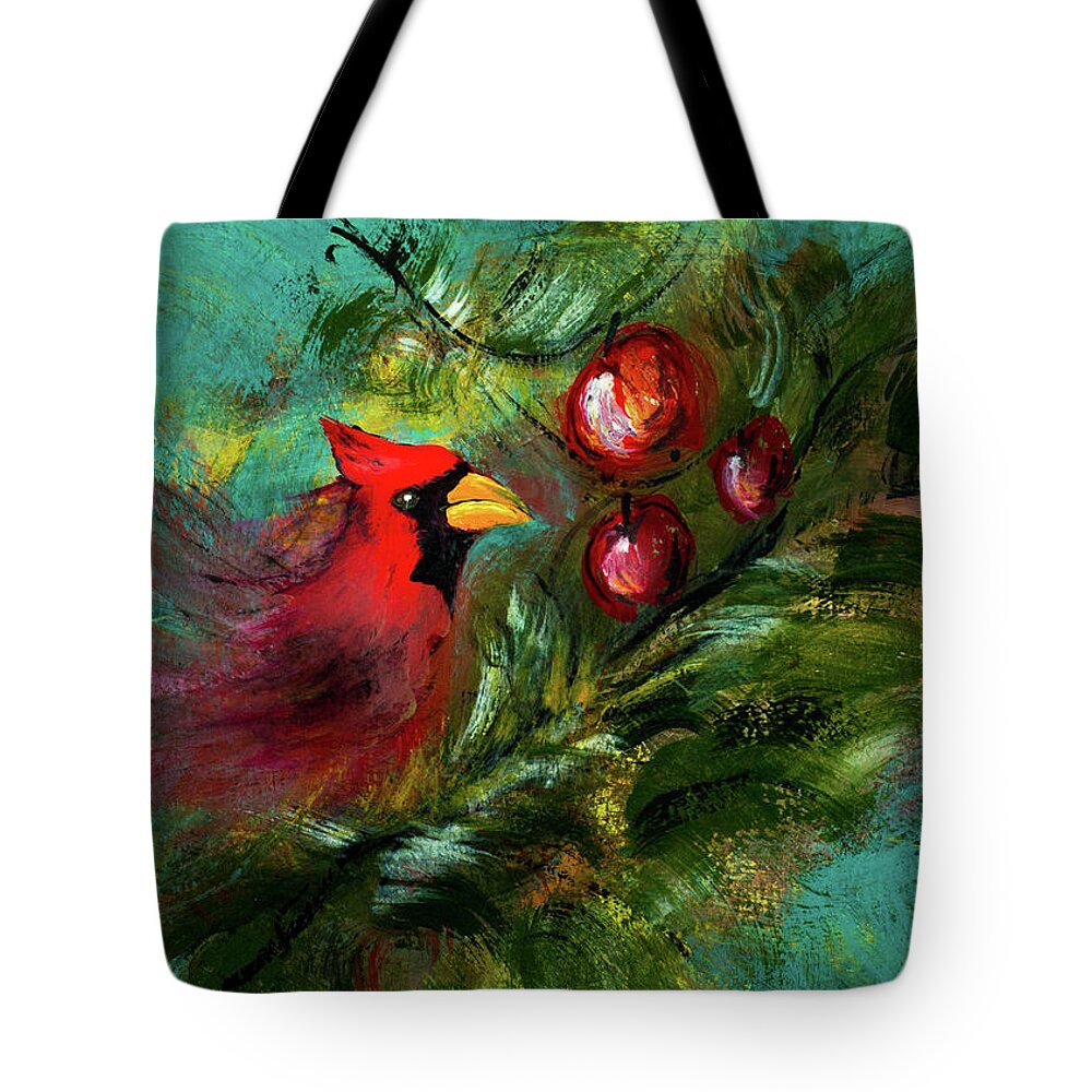 Artwork Tote Bag featuring the painting Winter Berries by Lee Beuther