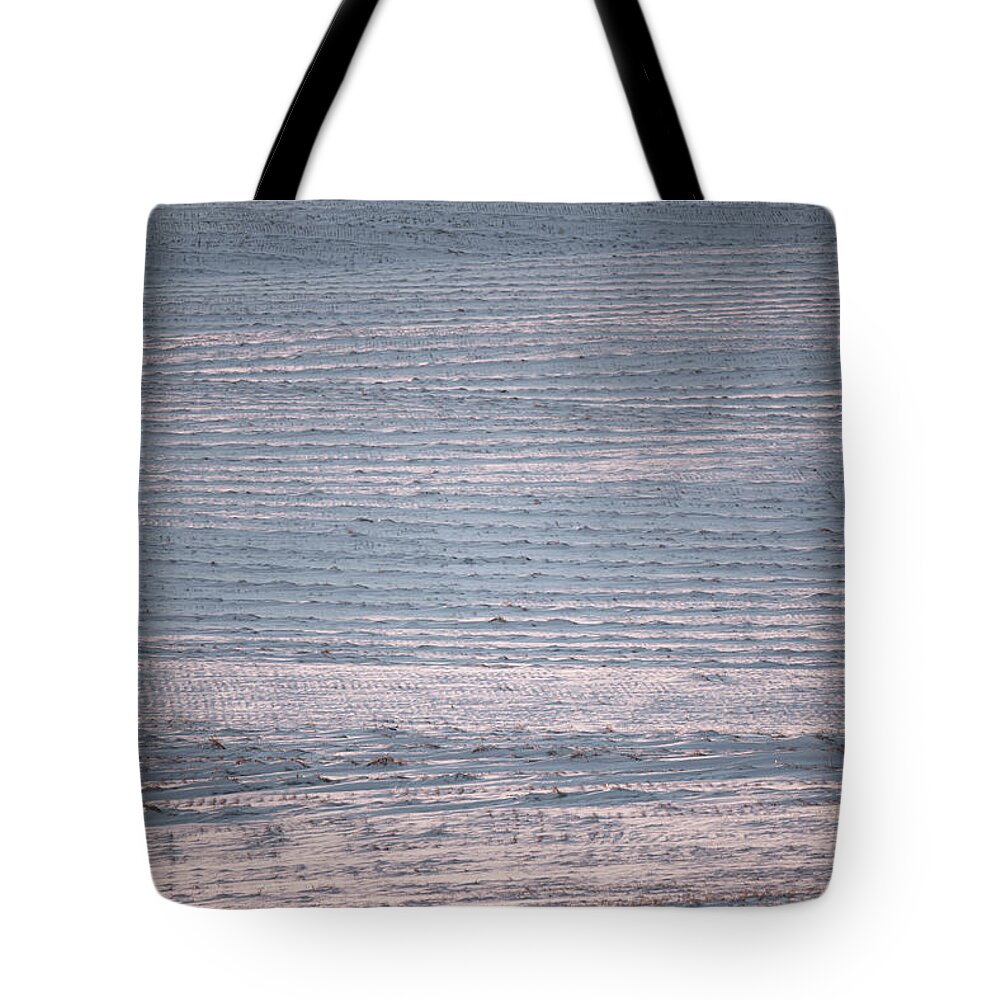 Abstract Tote Bag featuring the photograph Winter Farm Field Abstract by Phil And Karen Rispin