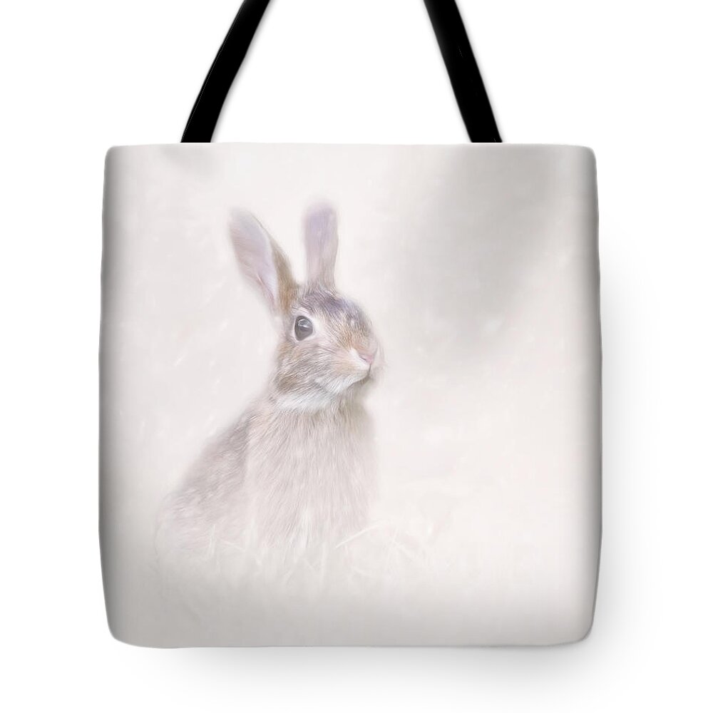 Hare Tote Bag featuring the photograph Winter Hare by Marjorie Whitley