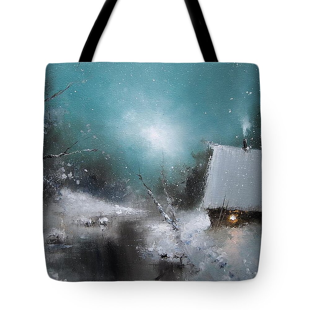 Russian Artists New Wave Tote Bag featuring the painting Winter by Igor Medvedev
