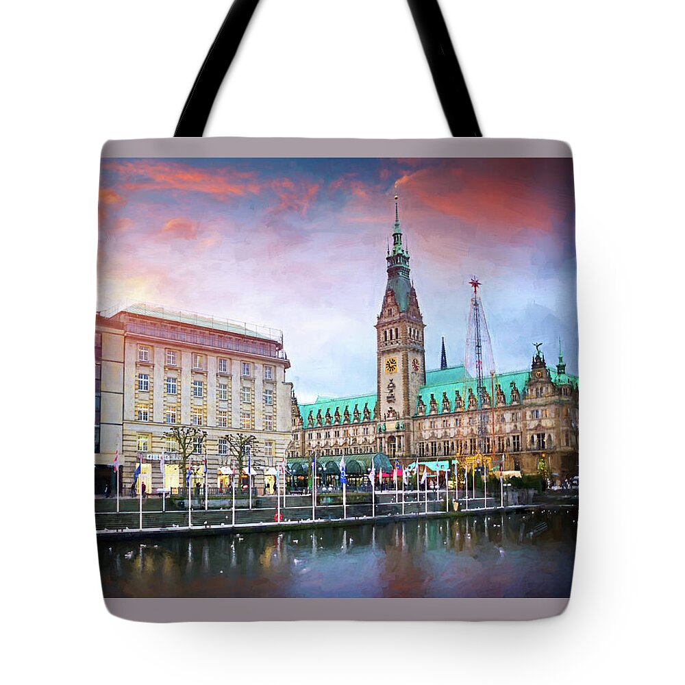 Hamburg Tote Bag featuring the photograph Winter in Hamburg Germany by Carol Japp