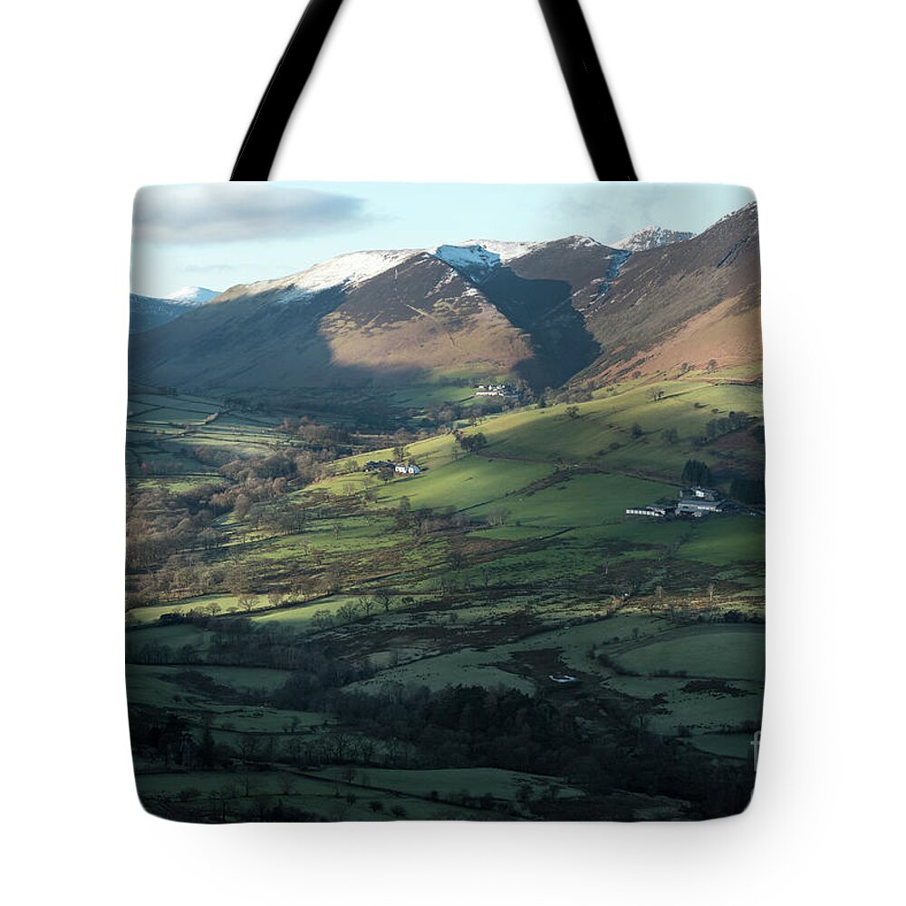 Cumbria Tote Bag featuring the photograph Winter Mountains, Cumbria by Perry Rodriguez