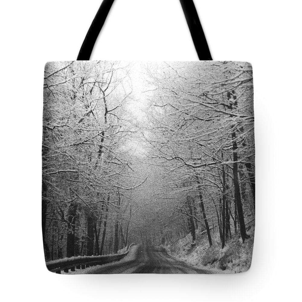 Winter Tote Bag featuring the photograph Winter Rt 528 by Mary Kobet