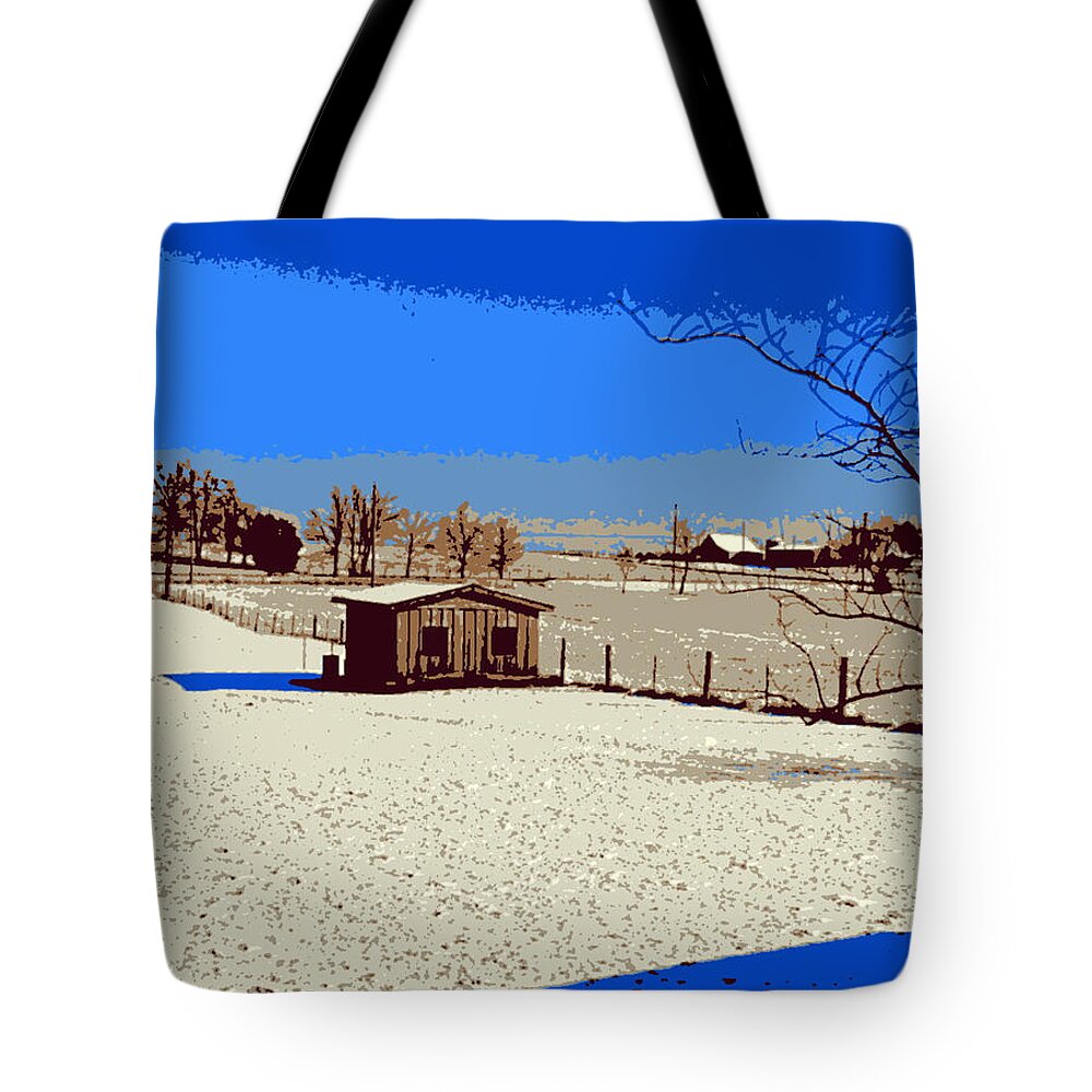 Winter Tote Bag featuring the digital art Winter Scene Digital Painting by Stacie Siemsen