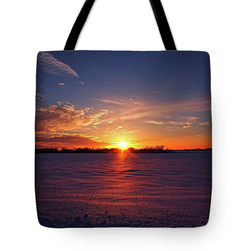 Winter Tote Bag featuring the photograph Winter Sunset by Scott Olsen