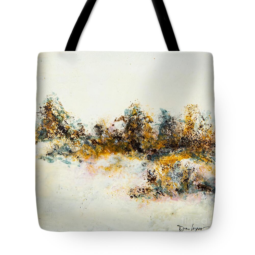 Abstract Tote Bag featuring the digital art Winter Wonder II - Colorful Abstract Contemporary Acrylic Painting by Sambel Pedes