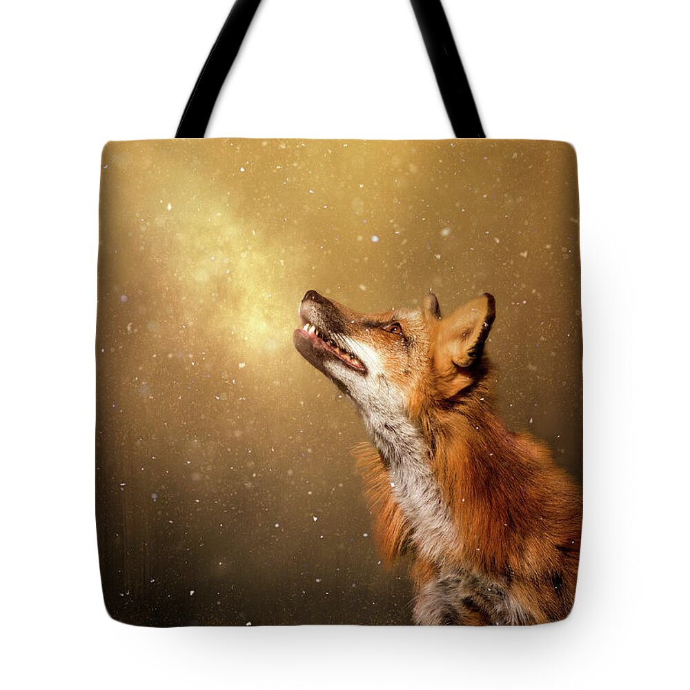 Fox Tote Bag featuring the digital art Winter Wonder by Nicole Wilde