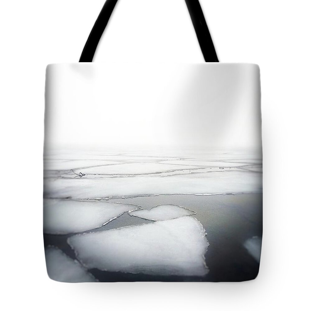 Ice Tote Bag featuring the photograph Winter's End by Michelle Calkins