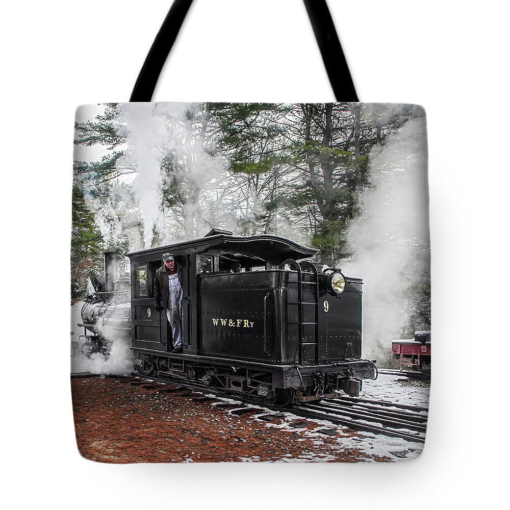Wiscasset Tote Bag featuring the photograph Wiscasset Waterville and Farmington 190 by Jeff Stallard