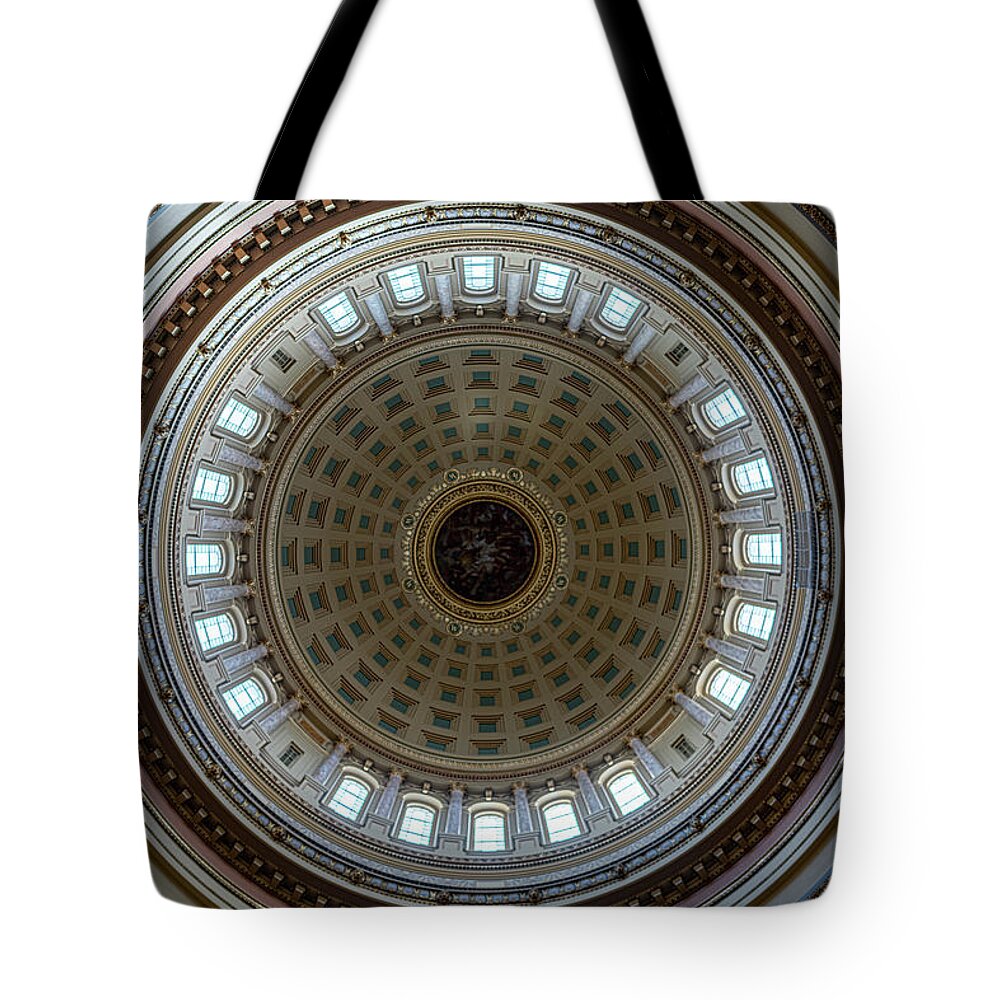2022 Tote Bag featuring the photograph Wisconsin State Capitol Dome by Randy Scherkenbach