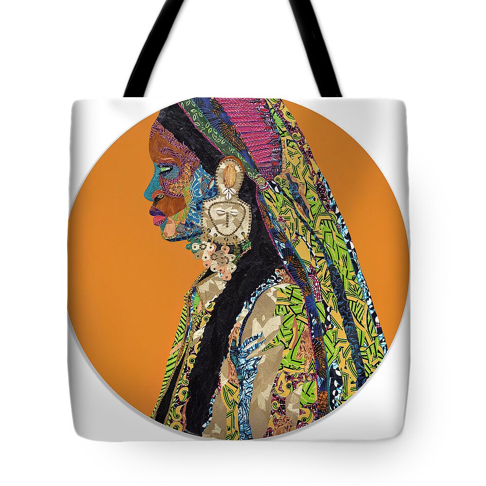Black Art Tote Bag featuring the tapestry - textile Wisdom - The Muses Collection by Apanaki Temitayo M