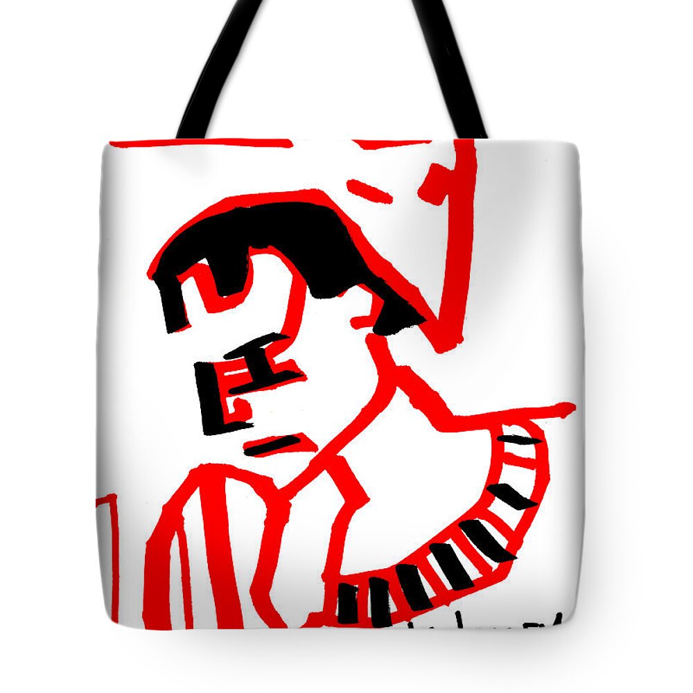 Wolf Tote Bag featuring the drawing Wolf Pet by Edgeworth Johnstone