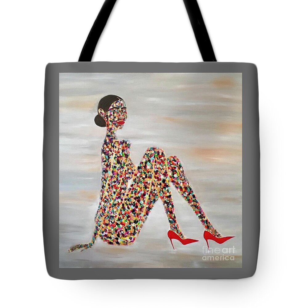Woman Tote Bag featuring the painting Woman of Color I Art Print by Crystal Stagg