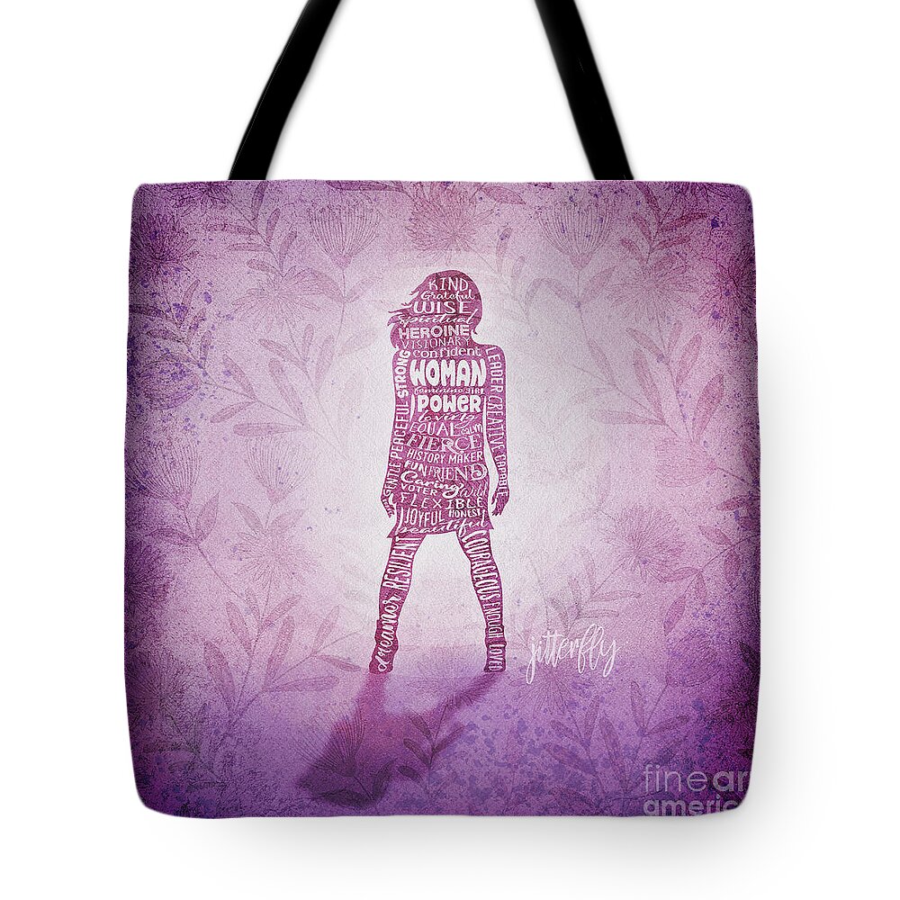 Woman Tote Bag featuring the digital art Woman Power Superhero by Laura Ostrowski