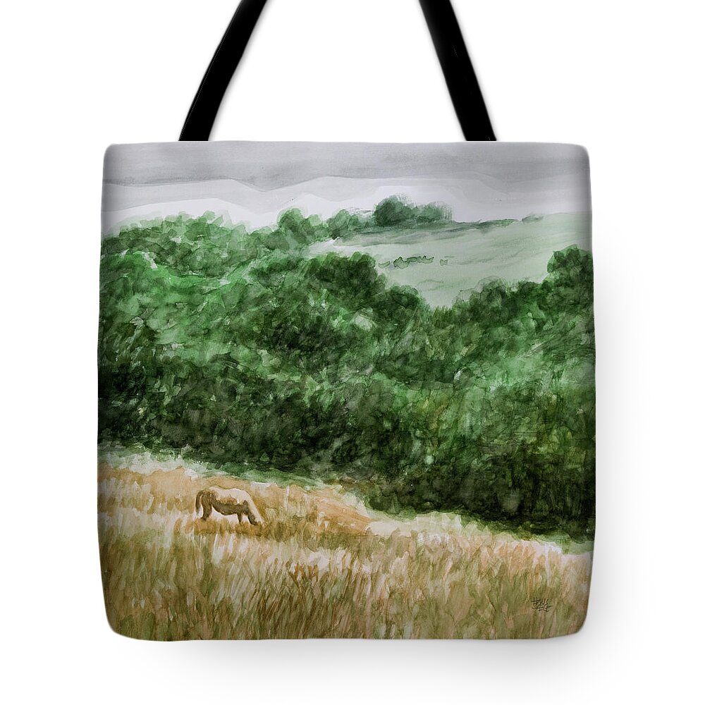 Landscape Tote Bag featuring the painting Wonderful Denmark by Hans Egil Saele