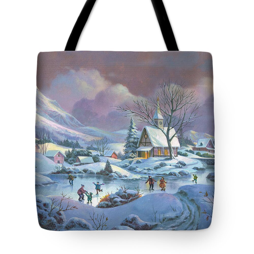 Winter Tote Bag featuring the painting Wonderland by Michael Humphries