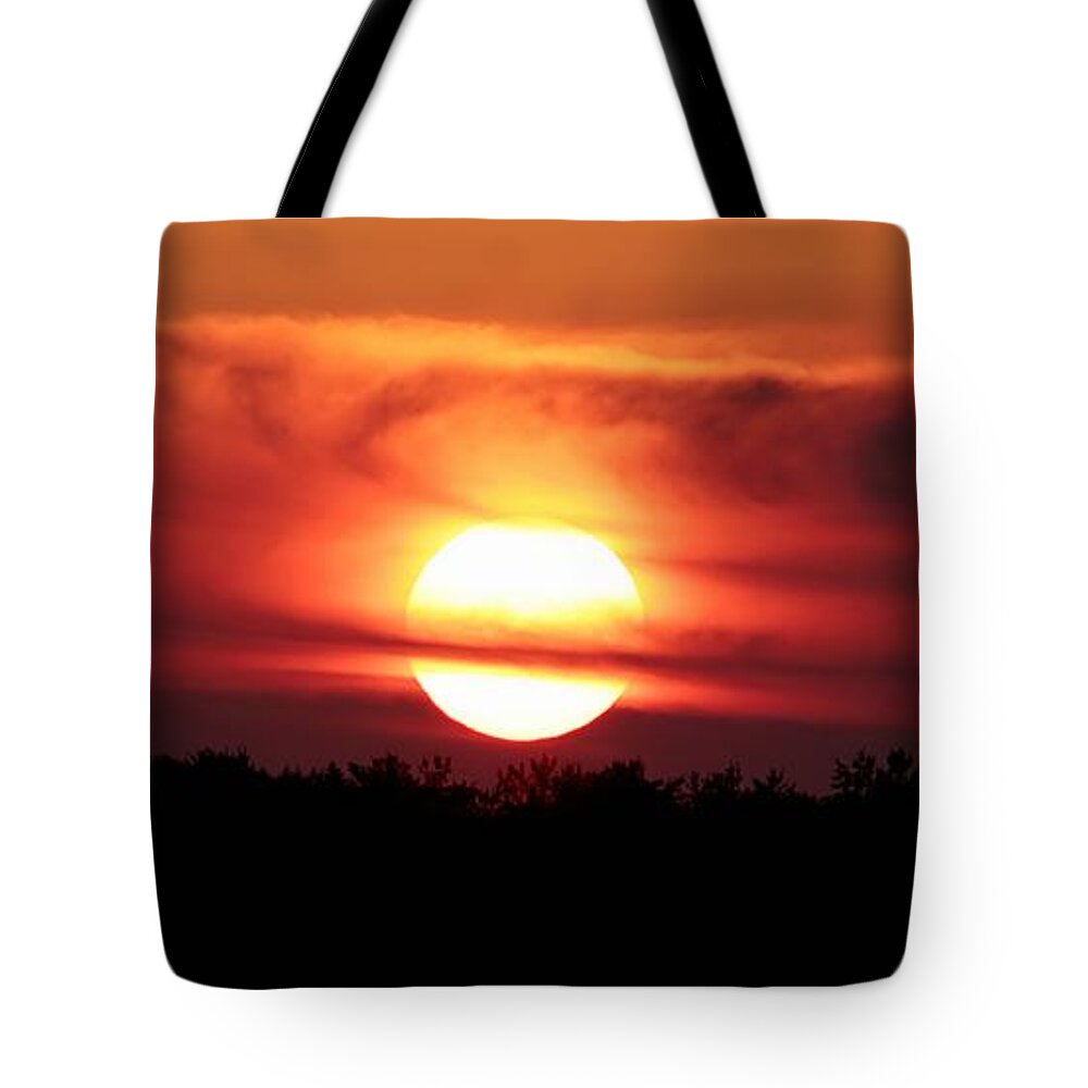 Setting Sun Tote Bag featuring the photograph Wonderous Sunset by Mary Walchuck