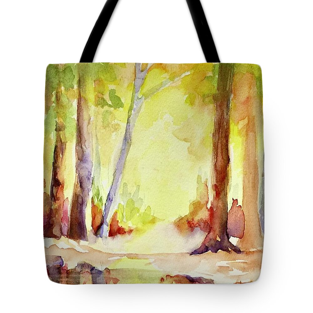 Forest Tote Bag featuring the painting Wood Element by Caroline Patrick