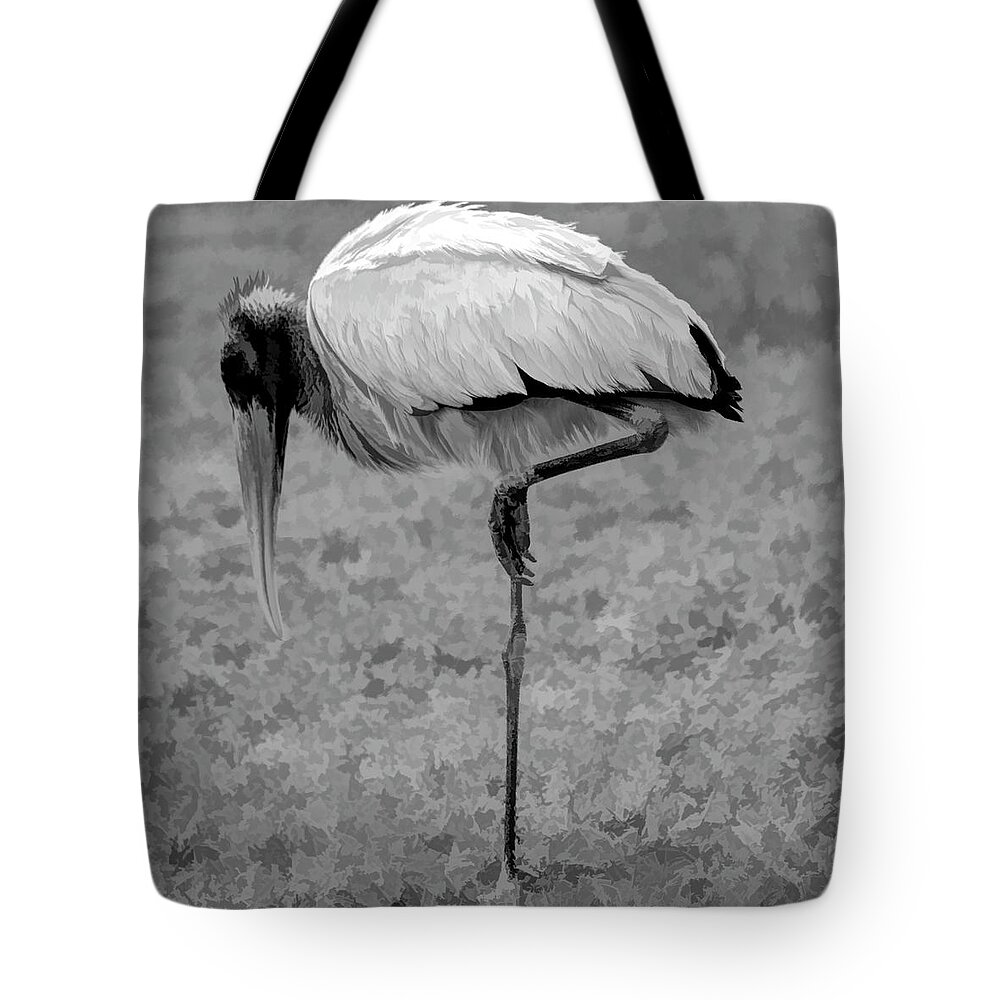 Wood Stork Tote Bag featuring the photograph Wood Stork by Alison Belsan Horton